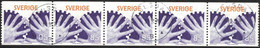 Sweden - Facit #981 LYX / PRAKTstämplat 5-strip LJUSDAL 11.11.76 - 1930- ... Coil Stamps II
