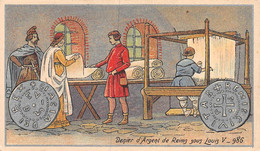 P.21-FO-1557 : IMAGE. CHROMOLITHOGRAPHIE. THEME MONNAIE. DENIER D'ARGENT DE REIMS SOUS LOUIS V. 986. TISSERANT - Unclassified