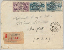45111 - French  NIGER -  POSTAL HISTORY -   REGISTERED COVER From Niamey To USA 1934 - Covers & Documents