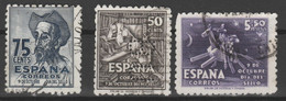 1947 IV Centenario Del Nacimiento De Cervantes. Edifil 1012 A 1014. Serie Completa. - 1931-50 Used