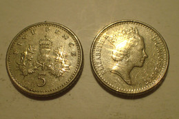 Monnaie, Grande-Bretagne, Elizabeth II, 5 Pence, 1997, TTB Copper-nickel 937b - 5 Pence & 5 New Pence