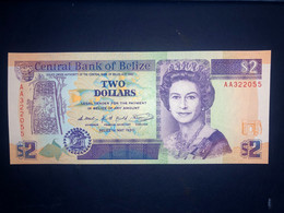 UNC Belize Banknote 2 Belizian Dollars P52a  (01/05/1990) - Belize