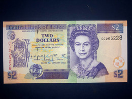 UNC Belize Banknote 2 Belizian Dollars P60b  (01/01/2002) - Belice