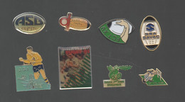 PINS PIN'S RUGBY 945 ASB FCT SAVAC JSI YUTZ GRACENOIS FLOIRAC  LOT 8 PINS - Rugby