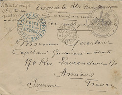 1911- Env. " Troupes De La Police Franco Marocaine " + S P 18 + " Groupement De DEBDOU " - Covers & Documents