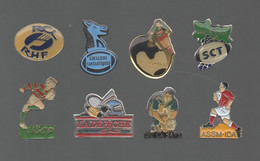 PINS PIN'S RUGBY 947 LES CAVALIERS SCI USEP LA DEPECHE DU MIDI ASM IDA DE LA SAVE RUGBYMANIA  LOT 8 PINS - Rugby