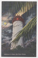 LIGHTHOUSE AT NIGHT ,KEY WEST ,FLORIDA, ,POSTCARD - Key West & The Keys