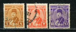 EGYPTE - ROI -  N° Yt 223+224+228 Obli. - Used Stamps