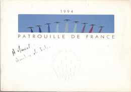 Plaquette Patrouille De France 1994 Signée - Aviation