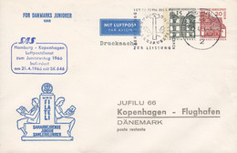 Postal Stationery Ganzsache PRIVATE Print 'JUFILU' SAS Luftpost HAMBURG - KOPENHAGEN 1966 Cover Brief KØGE Frimærkeklub - Sobres Privados - Usados