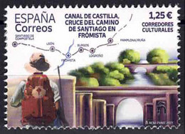 ESPAÑA 2021 ** MNH ED. 5507 CANAL DE CASTILLA. CRUCE CAMINO SANTIAGO EN FROMISTA - Ongebruikt