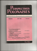 Juin 1959 Perspectives Polonaises Revue Mensuelle - Turismo Y Regiones