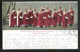 AK Mannheim, Feurio, Grosse Carnevalgesellschaft Mannheim E. V., Einzug Des 11er Rath 1904 - Carnaval