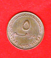 QUATAR, 1966 , 5 Dirhams Bronze,  KM 2, C3942 - Qatar