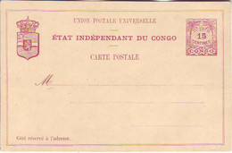 CONGO/Independent. Vintage/unused Fifteen-centisimes PS Card. - Entiers Postaux