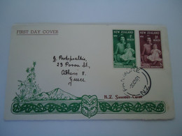NEW ZEALAND  FDC COVER  1960  ROYAL FAMILY  POSTED ATHENS - Non Classés