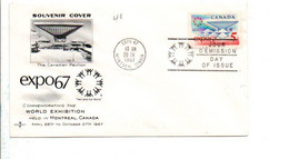 CANADA FDC 1967 EXPO MONTREAL - 1961-1970