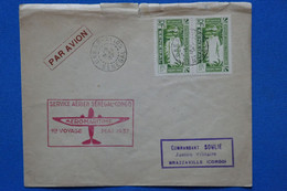 X6 SENAGAL   BELLE LETTRE 1937  PREMIER VOL AEROMARITIME DAKAR  POUR BRAZZAVILLE  + +AFFRANCH. INTERESSANT - Luftpost