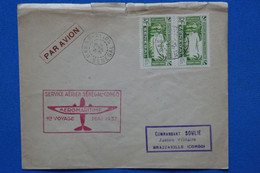 X6 SENAGAL   BELLE LETTRE 1937  PREMIER VOL AEROMARITIME DAKAR  POUR BRAZZAVILLE  + +AFFRANCH. INTERESSANT - Posta Aerea