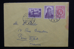 DANEMARK - Enveloppe De Lyngby Pour La France En 1949 Avec Vignette Au Verso  - L 101613 - Storia Postale