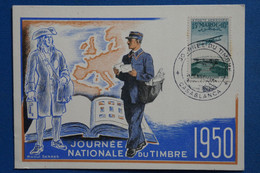 X6  MAROC BELLE  CARTE  1950  JOURNEE DU TIMBRE CASABLANCA  POUR   MONTREUIL FRANCE+ ++AFFRANCH.  PLAISANT - Covers & Documents
