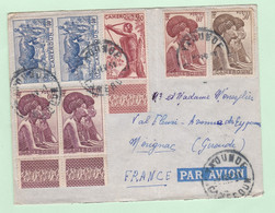 Lettre 1951 Cameroun Yaoundé Pour Mérignac Gironde, 10 Timbres - Lettres & Documents