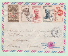 Lettre 1952 Madagascar Tananarive Pour Mérignac Gironde, 5 Timbres – France Libre - Briefe U. Dokumente