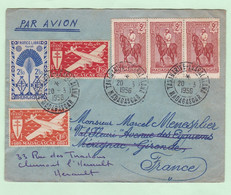 Lettre 1956 Madagascar Tananarive Pour Mérignac Gironde, 10 Timbres – France Libre - Poste Aérienne - Storia Postale