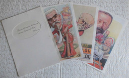 Delcampe - Portfolio 30 X 43 Cm Souvenir 3 Caricatures Hippocrate Illustrations B.Moloch 1909 L.De.Fleurac 1926 & H.Frantz 1912 - Dessins