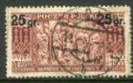 POLAND 1934 Surcharge 25 Gr. On 80 Gr. Type II.used.  Michel 291 II - Usati