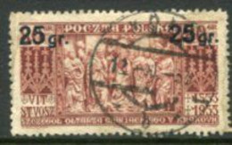 POLAND 1934 Surcharge 25 Gr. On 80 Gr. Type II.used.  Michel 291 II - Gebraucht