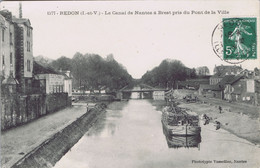 Delcampe - 35 - Redon (Ille-et-Vilaine) - Le Canal De Nantes à Brest, Pris Du Pont De La Ville - Redon
