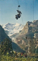 Delcampe - Switzerland & Circulated, Bergbahn Grindelwald-First, Fiescherwand, Interlaken A Lisboa 1957 (1165) - Grindelwald
