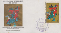 Enveloppe  FDC  1er  Jour   CONGO   10éme   Anniversaire    Union   Révolutionnaire  Des   Femmes  Congolaises    1975 - FDC