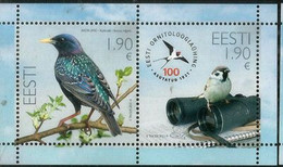 ESTONIE. L'Étourneau Sansonnet.(Société Ornithologique Estonienne) Neufs ** SE-TENANT. Hautes Faciales 2021 - Estonie