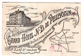 GRAND HOTEL N.D. DE PELLEVOISIN ( INDRE ) CARTON  PUBLICITAIRE DEUX VOLETS - Advertising