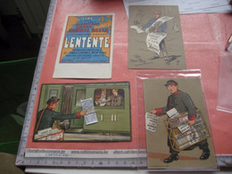 4 Post Cards C1900 NEwspapers Gazet Zeitung Kranten Dagblad LITHOGRAPHY Artist DESGUERROIS Amsterdam - Pubblicitari