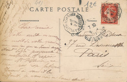 Cachet Convoyeur (41 Loir Et Cher) Romorantin à Villefranche Sur Cher 1912 Carte De Romorantin Pour Paris - 1877-1920: Période Semi Moderne