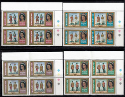 ST LUCIA Scott # 438-41 MH Blocks - QEII 25th Anniversary Of Coronation - St.Lucie (1979-...)