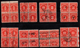 N117D - USA / 1930 - SC#: J69 // J78 - USED BLOCKS - Postage Due