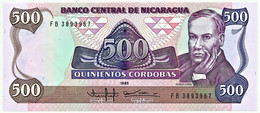 Nicaragua - 500 Córdobas - 1985 ( 1988 ) - Unc. - Pick 155.a -  Prefix FB - Nicaragua