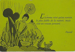 Delcampe - PASCAL  L'HOMME  N' EST  QU'UN  ROSEAU, LE  PLUS  FAIBLE . . . . C P M   ( 21 / 7 / 211  ) - Philosophie