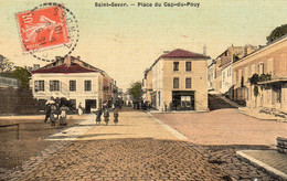 Delcampe - 40 SAINT SEVER  PLACE DU CAP DE POUY  BELLE ANIMATION CARTE COULEUR TOILEE CLICHE UNIQUE - Saint Sever