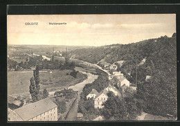 AK Colditz, Fliegeraufnahme Mit Mulde - Colditz