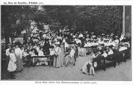 CPA 75 PARIS XIIe RUE DE REUILLY UNE FETE CHEZ LES DIACONESSES 5 JUILLET 1908 - Distrito: 12