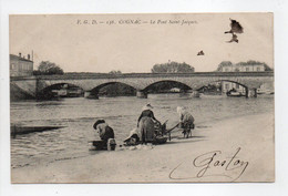 - CPA COGNAC (16) - Le Pont Saint-Jacques 1914 (avec Lavandières) - Edition F. G. D. 136 - - Cognac