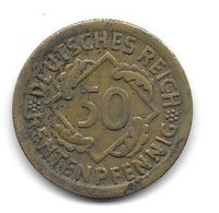 Allemagne. 50 RENTENpfennig 1924 D (1125) - 50 Rentenpfennig & 50 Reichspfennig