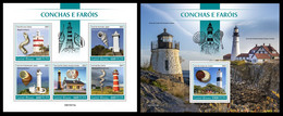 Guinea Bissau 2021 Shells And Lighthouses.  (213) OFFICIAL ISSUE - Phares