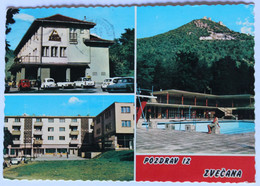 Delcampe - CPSM Kosovo Pozdrav Iz Zvecana Zvecan ? Piscine Voiture Ancienne Années 70 - Kosovo