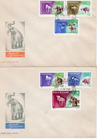 ROMANIA 1966: PREHISTORIC ANIMALS, 2 FDCs - Registered Shipping! - Vor- U. Frühgeschichte